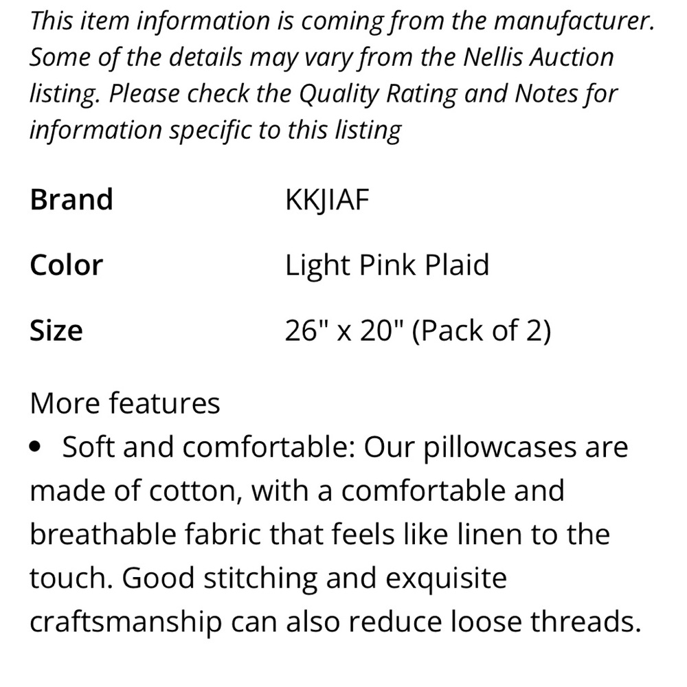 Cozy Gingham Ruffled Pillowcase Set - Light Pink Plaid Cream - Picture 2 of 2